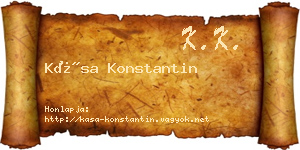 Kása Konstantin névjegykártya